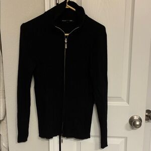 Black Zippered Women's Jacket/cardigan